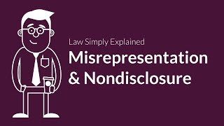 Misrepresentation and Nondisclosure  Contracts  Defenses amp Excuses [upl. by Arvad]