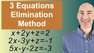 Solving Systems of 3 Equations Elimination [upl. by Alyakim65]